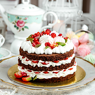 chocolate cake with whipped cream fruits (1)